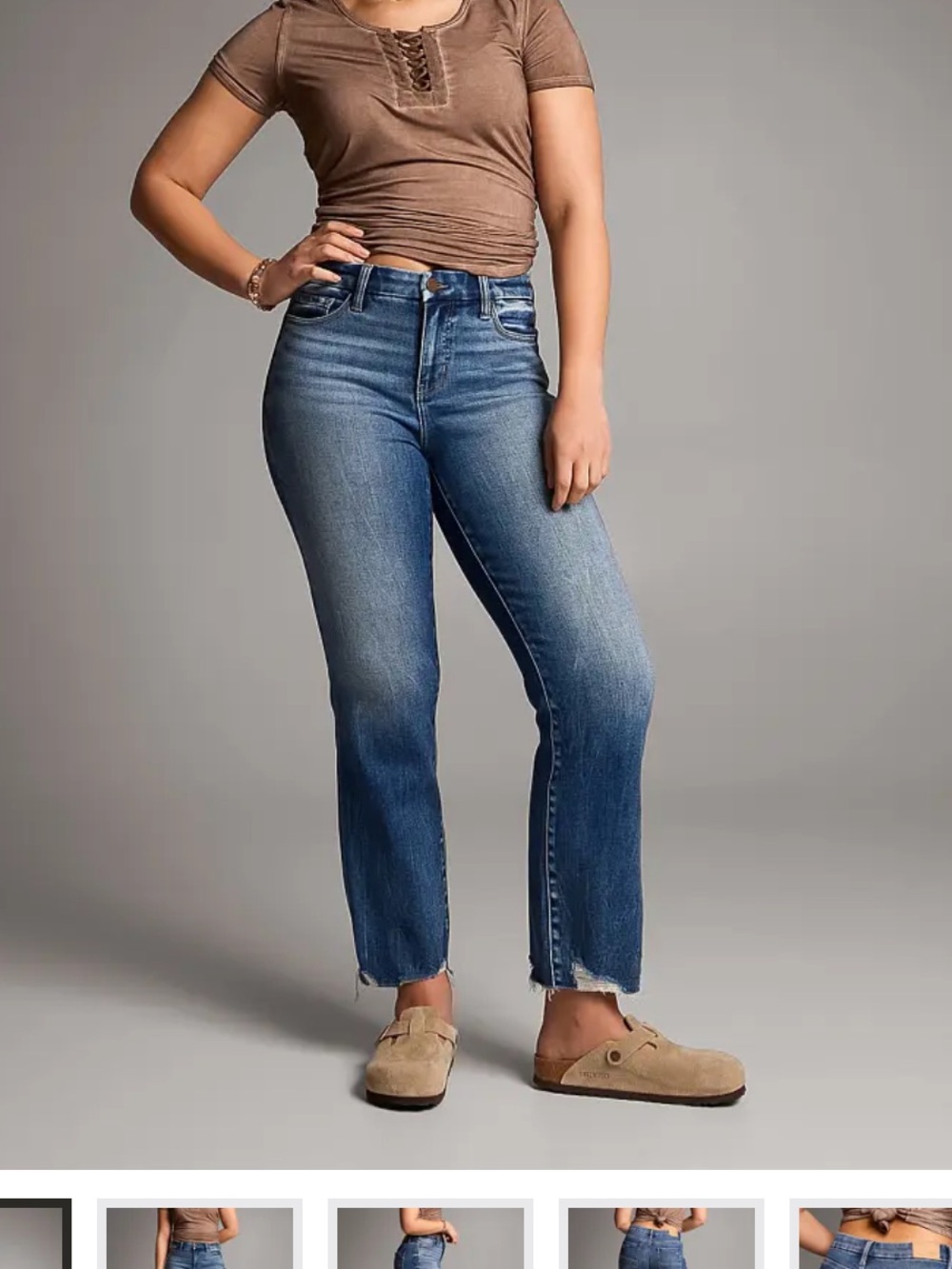 BKE Women's Skinny cropped  Leg Jeans in Medium Blue Wash